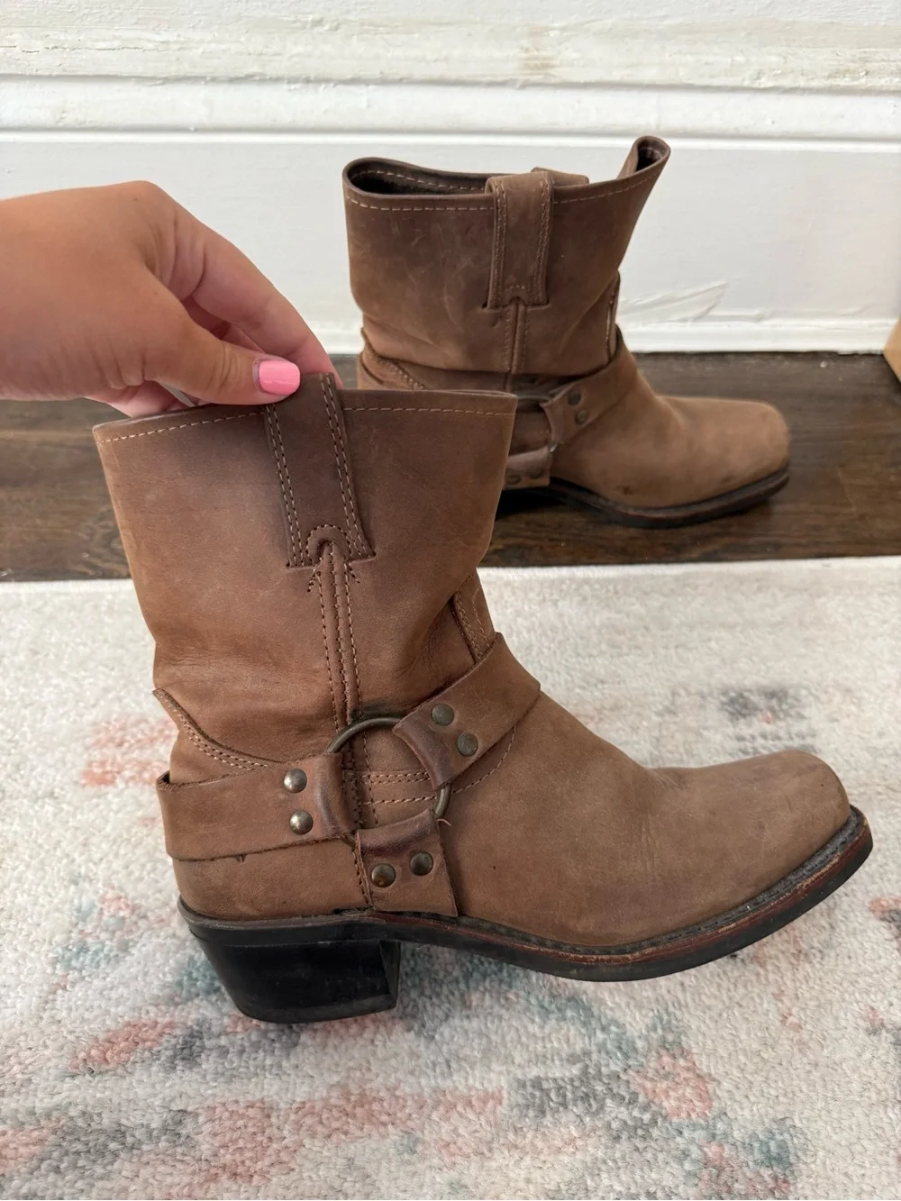 Vintage Frye Brown Suede Harness Ankle Boots 8.5/9